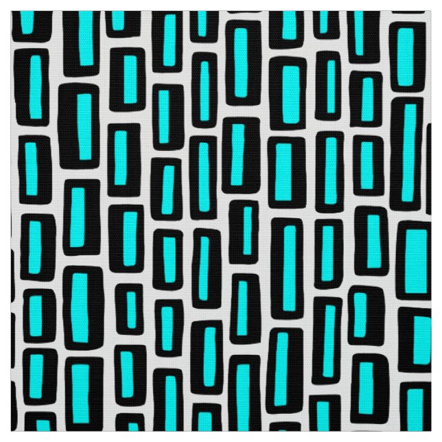 2005 - Schwarz und Cyan auf Weiß Stoff (Muster)
