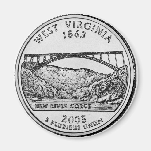 2005 West Virginia Staat Quarter Magnet (Vorne)