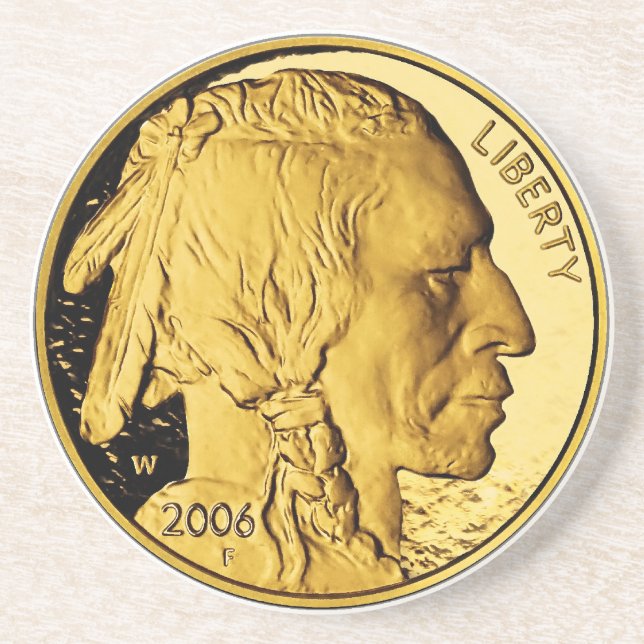 2006 Amerikaner-Büffel-Beweis-Goldbarren-Münze Getränkeuntersetzer (Vorne)