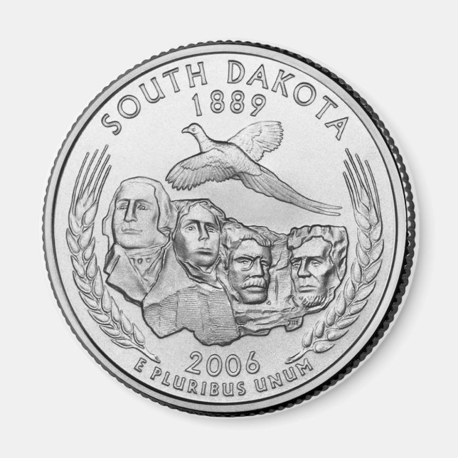 2006 South Dakota Staat Quarter Magnet (Vorne)