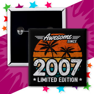 2007 Geboren Limited Edition Retro Awesome Seit 20 Button