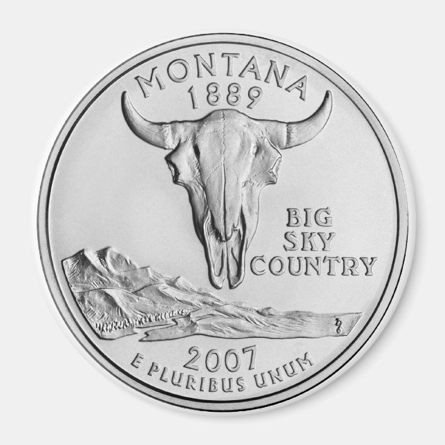 2007 Montana Staat Quarter Magnet (Vorne)