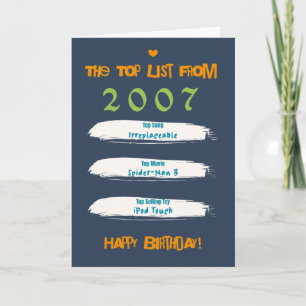 2007 Top-Liste Geburtstag Karte