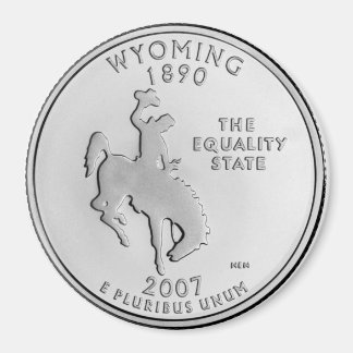 2007 Wyoming Staat Quarter Magnet