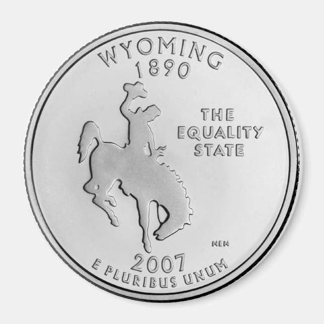 2007 Wyoming Staat Quarter Magnet (Vorne)