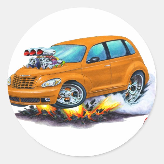 2008-10 PT Cruiser Orange Car Runder Aufkleber (Vorderseite)