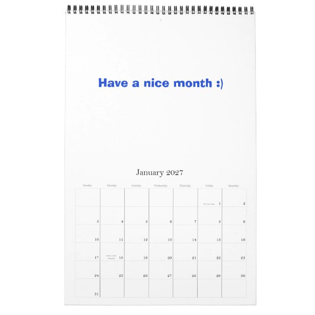 2008, Calander, A, Simple Kalender (Jan 2027)