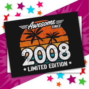 2008 Geboren Limited Edition Retro Awesome Seit 20 Postkarte