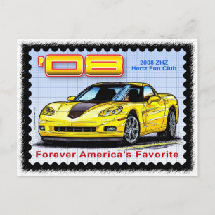 2008 ZHZ Hertz Fun Club Verleih Edition Corvette Postkarte