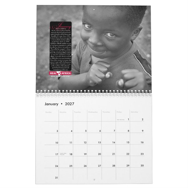 2009 HEILEN Sie Afrika-Kalender Kalender (Jan 2027)