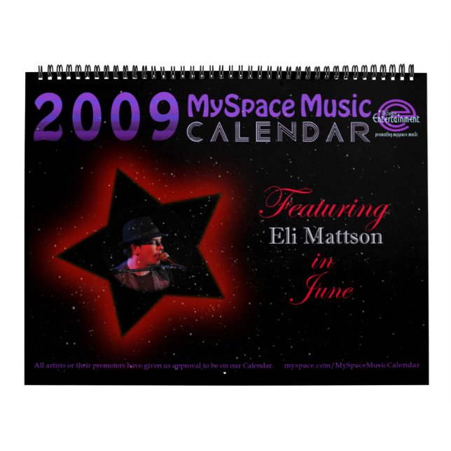 2009 MYSPACE MUSIK-KALENDER, der ELI MATTSON Kalender (Titelbild)