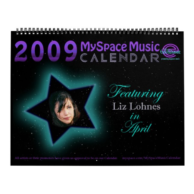 2009 MYSPACE MUSIK-KALENDER, der LIZ LOHNES Kalender (Titelbild)