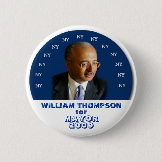 2009 NY Bürgermeister Bill Thompson Pin Button (Vorderseite)