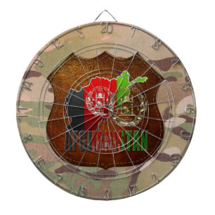 [200] Afghanistan: COA, Flag & Karte Dartscheibe