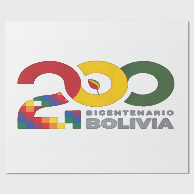 200 años bicentenario de Bolivia Geschenkpapier (Flach)