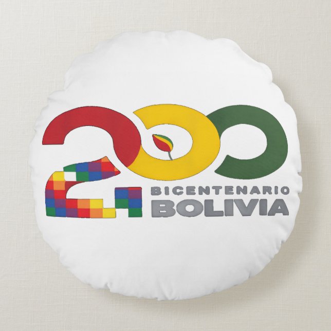 200 años bicentenario de Bolivia Rundes Kissen (Vorderseite)