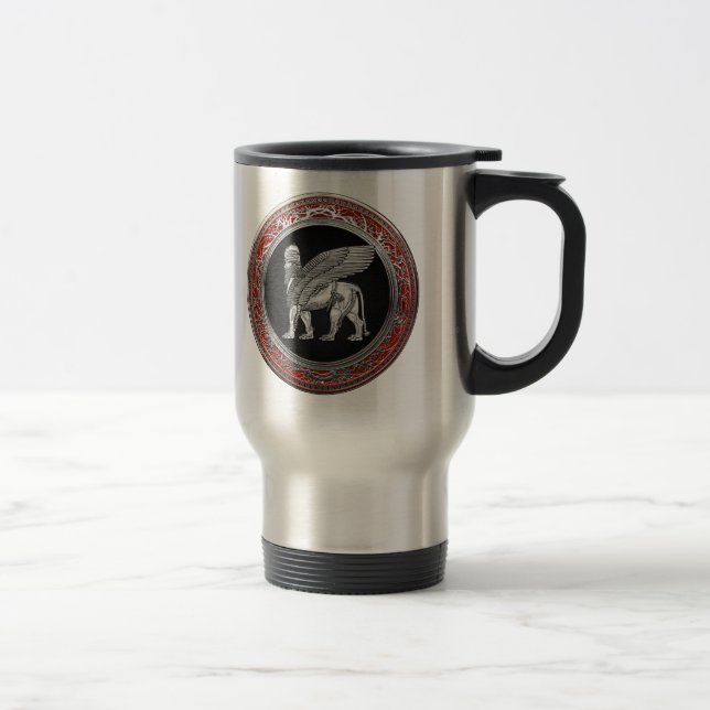 [200] Assyrian Winged Lion - Silver Lamassu Reisebecher (Rechts)