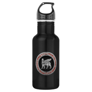 [200] Babylonischer Flügelbull [Silber] [3D] Trinkflasche