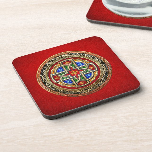 [200] Celtic Cross [Gold+Enamel] Getränkeuntersetzer (Linke Seite)