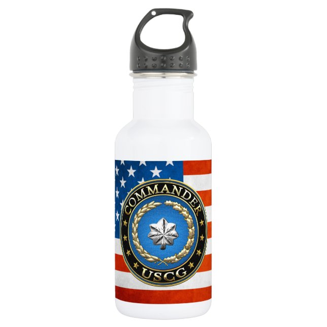 [200] CG: Commander (CDR) Edelstahlflasche (Vorderseite)