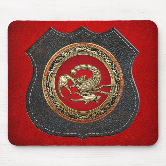 [200] Heiliger Goldener Skorpion auf Rot Mousepad (Vorne)