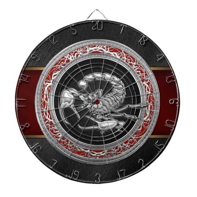 [200] Heiliger Silberkorpion auf Schwarz Dartscheibe (vorne)