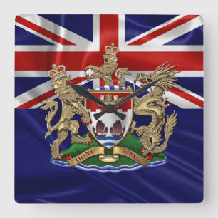 [200] Hongkong - Wappen-Wappen 1959-1997 Quadratische Wanduhr