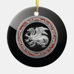 [200] Icelandic Dragon, Landvæ ttir [Silver] Keramik Ornament