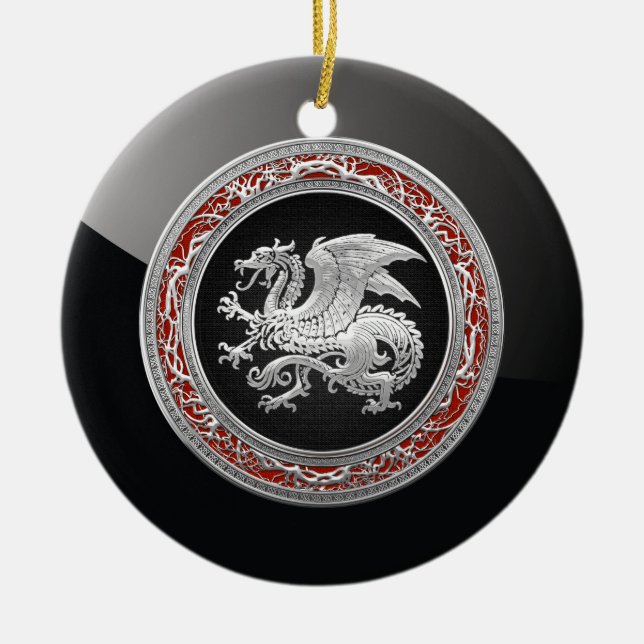 [200] Icelandic Dragon, Landvæ ttir [Silver] Keramik Ornament (Vorne)