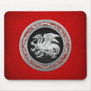 [200] Icelandic Dragon, Landvæ ttir [Silver] Mousepad