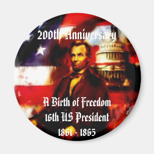200. Jahrestag Abraham Lincolns Gedenk Magnet