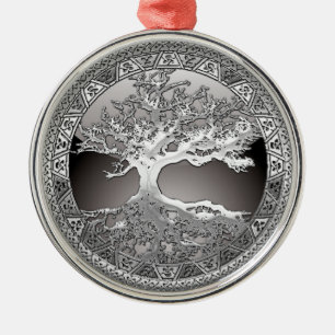 [200] Keltischer Baum des Lebens [Silber] Silbernes Ornament