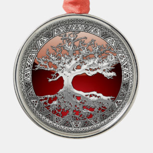 [200] Keltischer Lebensbaum [Silber] Ornament Aus Metall