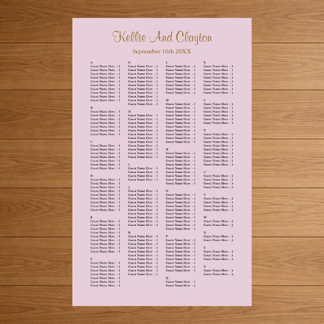 200 Lila Hochzeitssitzkarte Poster (Von Creator hochgeladen)