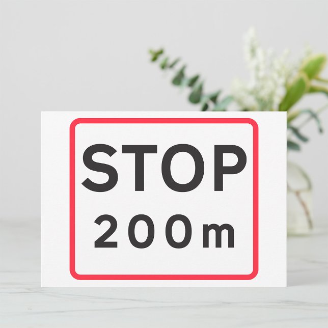 200 m lange Haltestelle für die Verkehrswarnung Einladung (Von Creator hochgeladen)