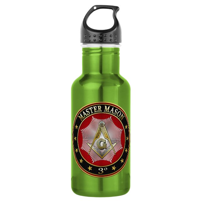 [200] Master Mason - 3rd Degree Square & Compasses Edelstahlflasche (Vorderseite)