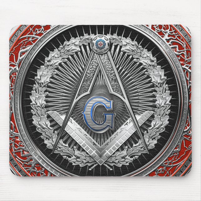 [200] Master Mason - Silver Square & Compasses Mousepad (Vorne)