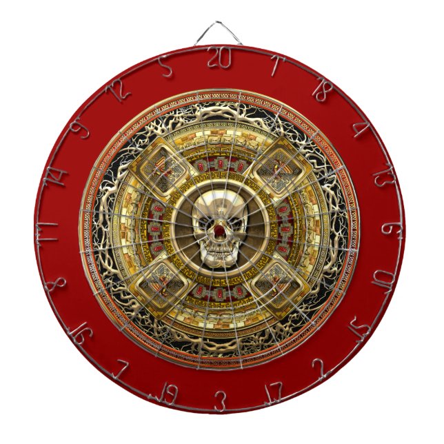 [200] Mictlantecuhtli – Aztekischer Gott des Todes Dartscheibe (vorne)