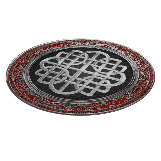 [200] Sacred Celtic Silver Knot Cross Schneidebrett (Ecke)