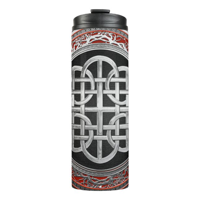 [200] Sacred Celtic Silver Knot Cross Thermosbecher (Vorderseite)