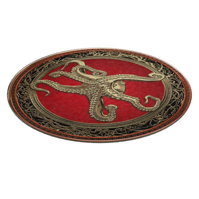 [200] Sacred Gold Octopus in Defensive Posture Schneidebrett (Ecke)