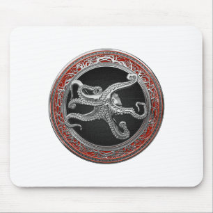 [200] Sacred Silver Octopus in Defensive Posture Mousepad