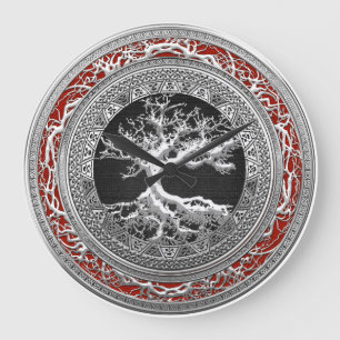 [200] Schatztruhe: Keltischer Baum des Lebens [Sil Große Wanduhr