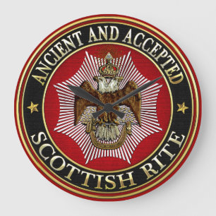 [200] Schottischer Rite Doppelkopfadler Große Wanduhr
