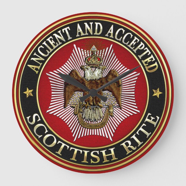 [200] Scottish Rite Double-headed Eagle Große Wanduhr (Vorderseite)