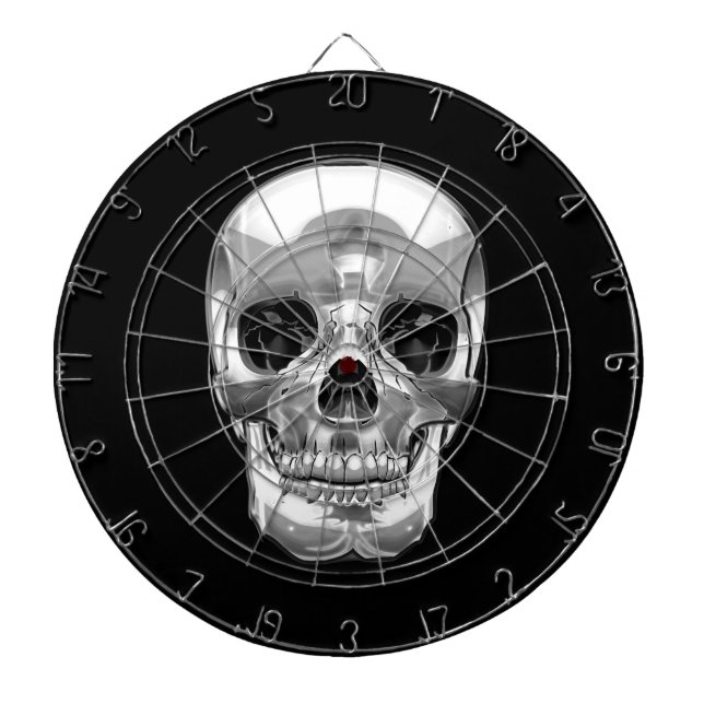 [200] Silberner Menschenschädel Dartscheibe (vorne)
