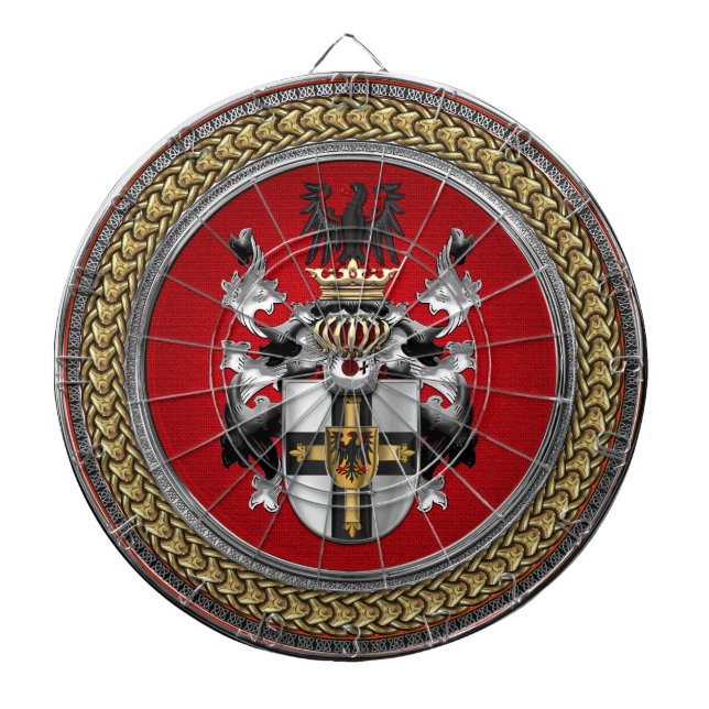 [200] Teutonic Auftrags-Wappen Dartscheibe (vorne)