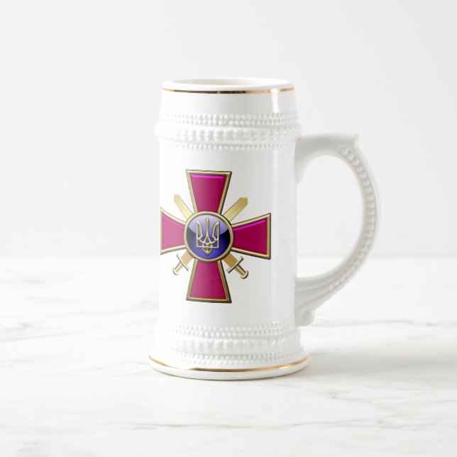 [200] Ukrainische Ground Forces Emblem Bierglas (Rechts)