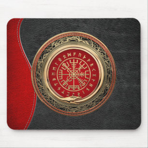 [200] Vegvisir - Viking Gold Magic Runic Compass Mousepad