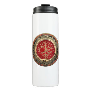 [200] Vegvisir - Viking Gold Magic Runic Compass Thermosbecher
